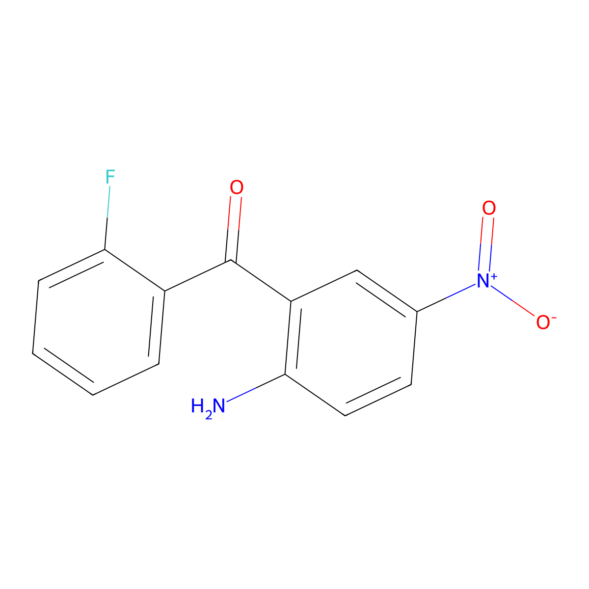 2-Amino-2'-fluoro-5-nitrobenzophenone molecular structure, CAS 344-80-9