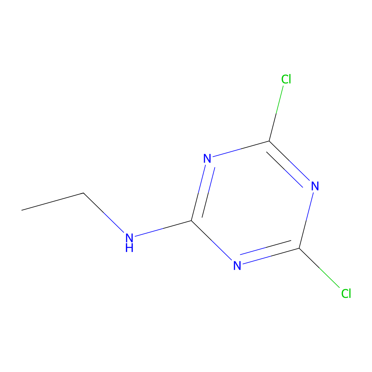 4,6-Dichloro-N-ethyl-1,3,5-triazin-2-amine molecular structure, CAS 3440-19-5