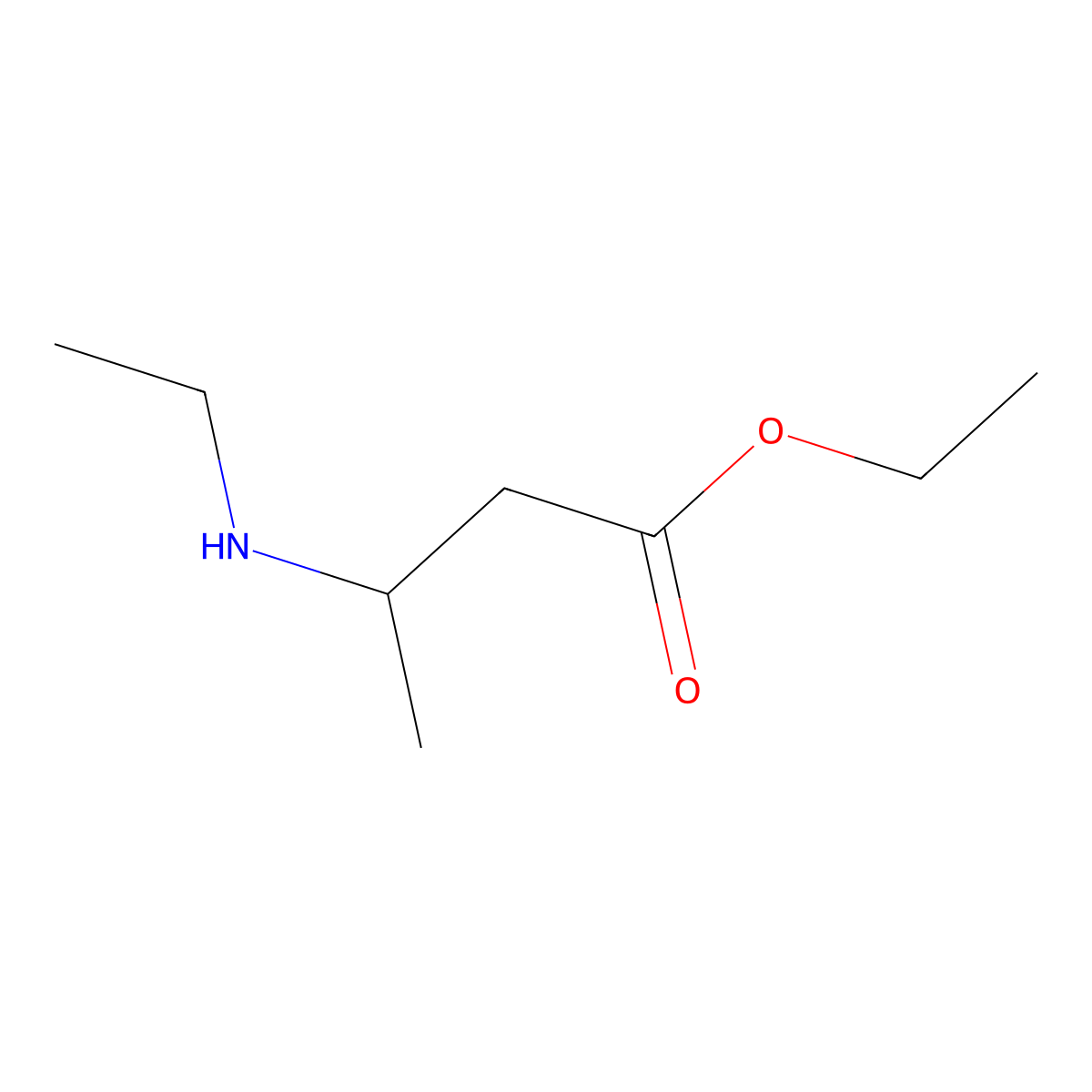 Ethyl 3-(ethylamino)butanoate molecular structure, CAS 3440-35-5
