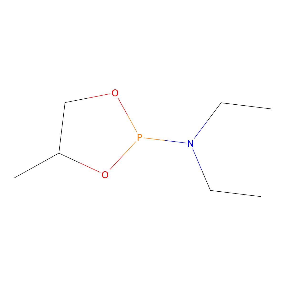 Phosphoramidous acid, N,N-diethyl-, cyclic propylene ester molecular structure, CAS 3440-92-4