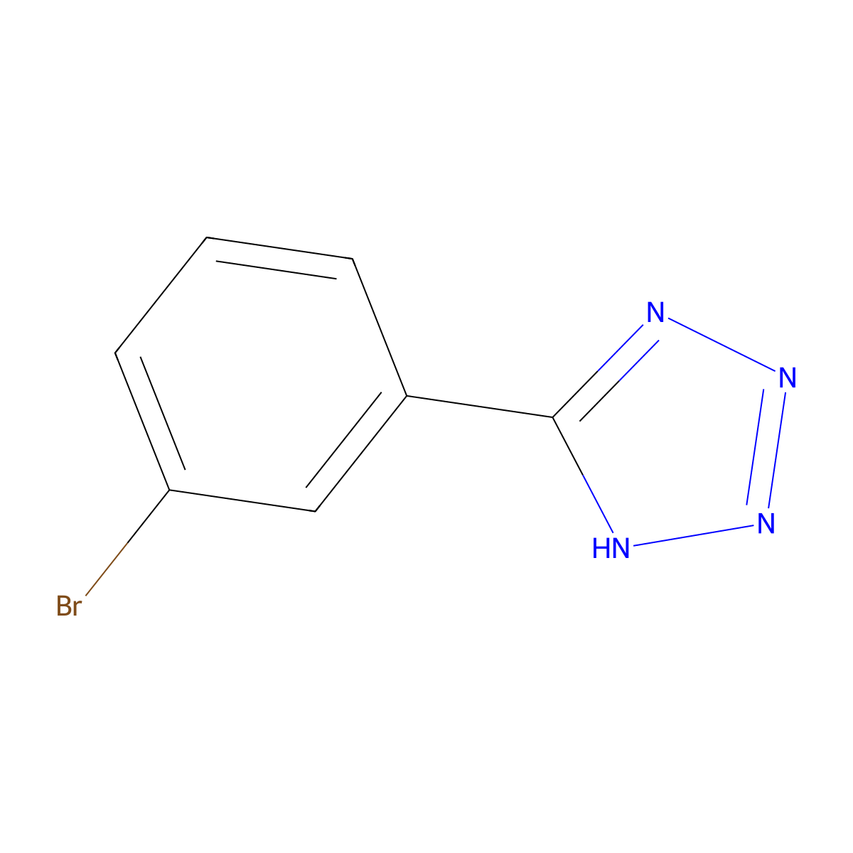 5-(3-bromophenyl)-1H-1,2,3,4-tetrazole molecular structure, CAS 3440-99-1