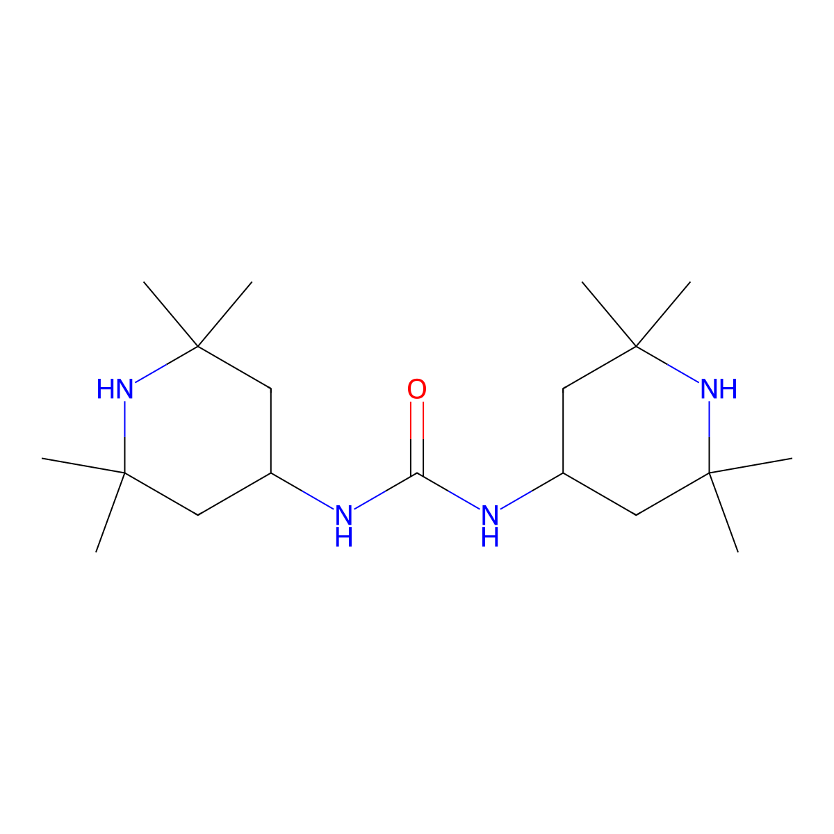 1,3-Bis(2,2,6,6-tetramethyl-4-piperidyl)urea molecular structure, CAS 34402-56-7