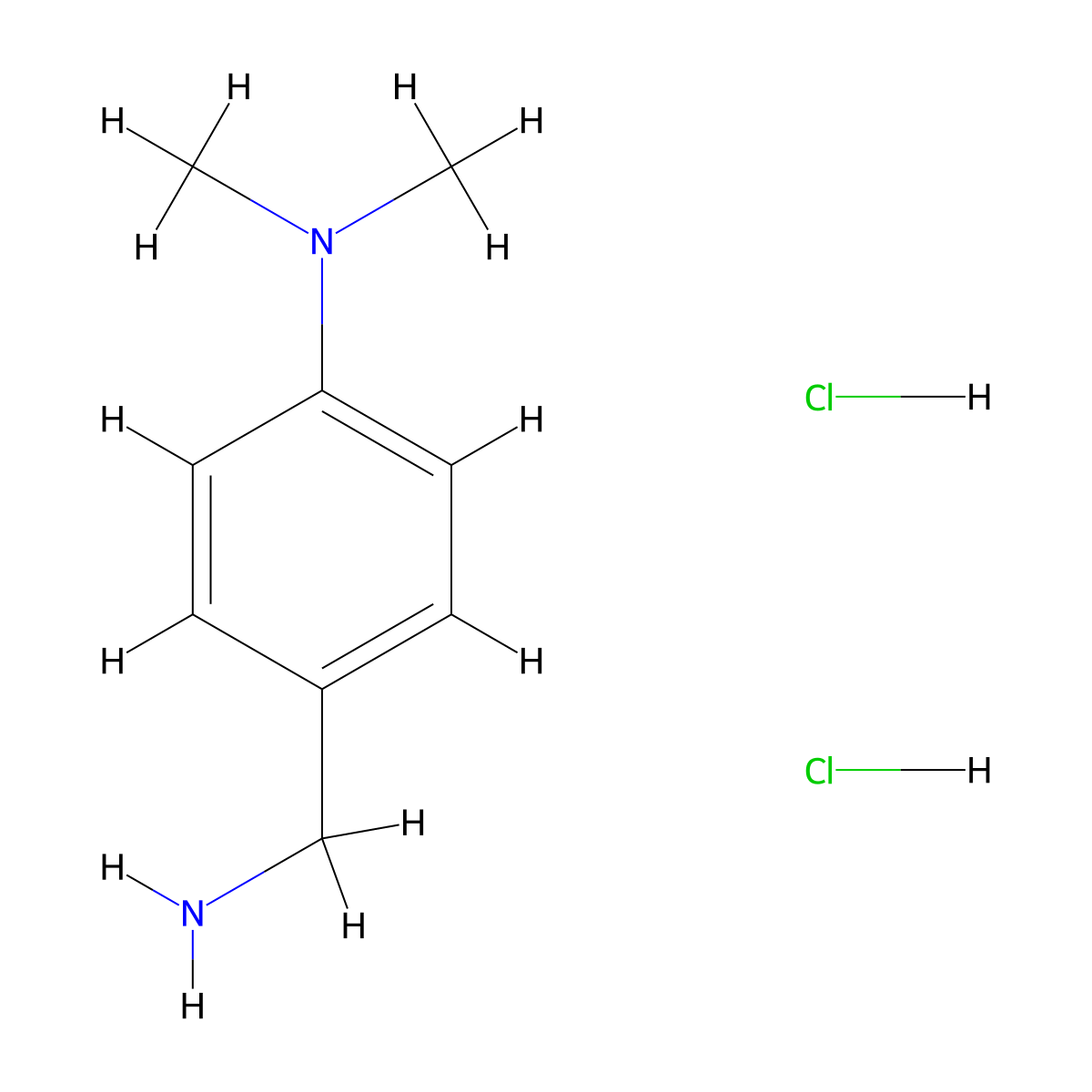 4-(aminomethyl)-N,N-dimethylaniline dihydrochloride molecular structure, CAS 34403-52-6