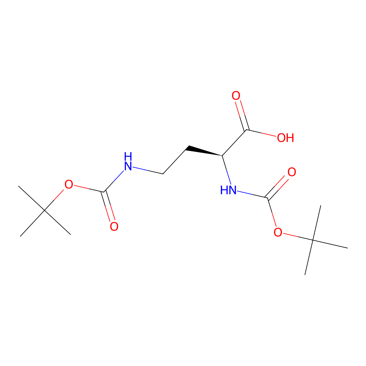 (2S)-2,4-bis({[(tert-butoxy)carbonyl]amino})butanoic acid molecular structure, CAS 34404-27-8