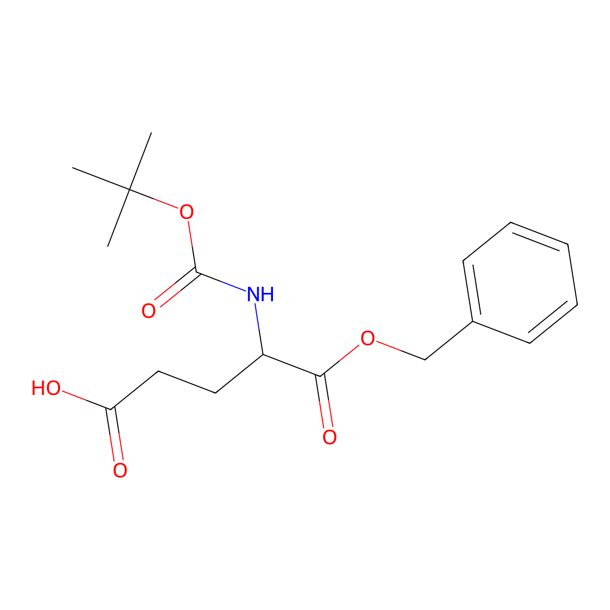 N-alpha-t-Butyloxycarbonyl-D-glutamic acid benzyl ester molecular structure, CAS 34404-30-3