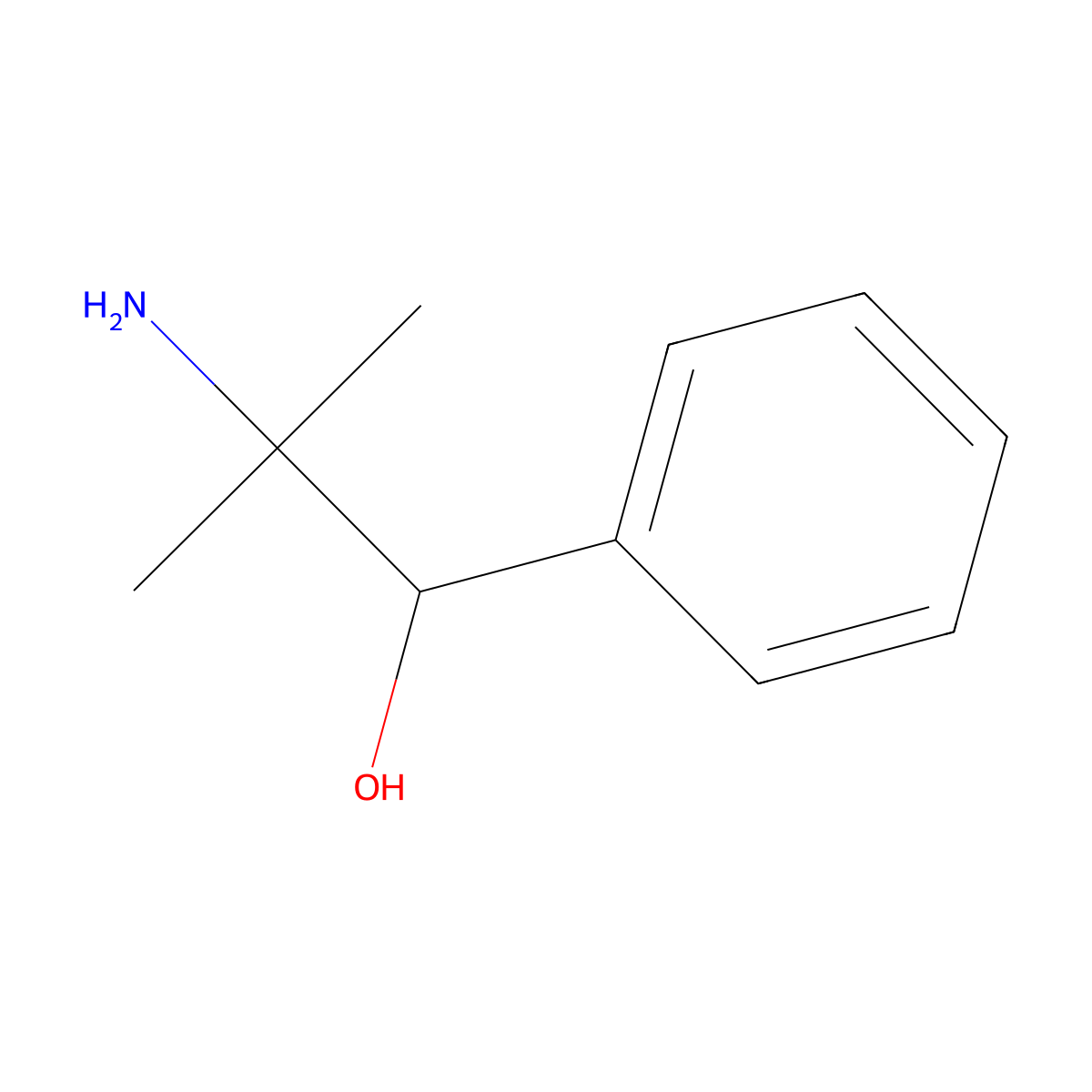 alpha-(1-Amino-1-methylethyl)benzenemethanol molecular structure, CAS 34405-42-0