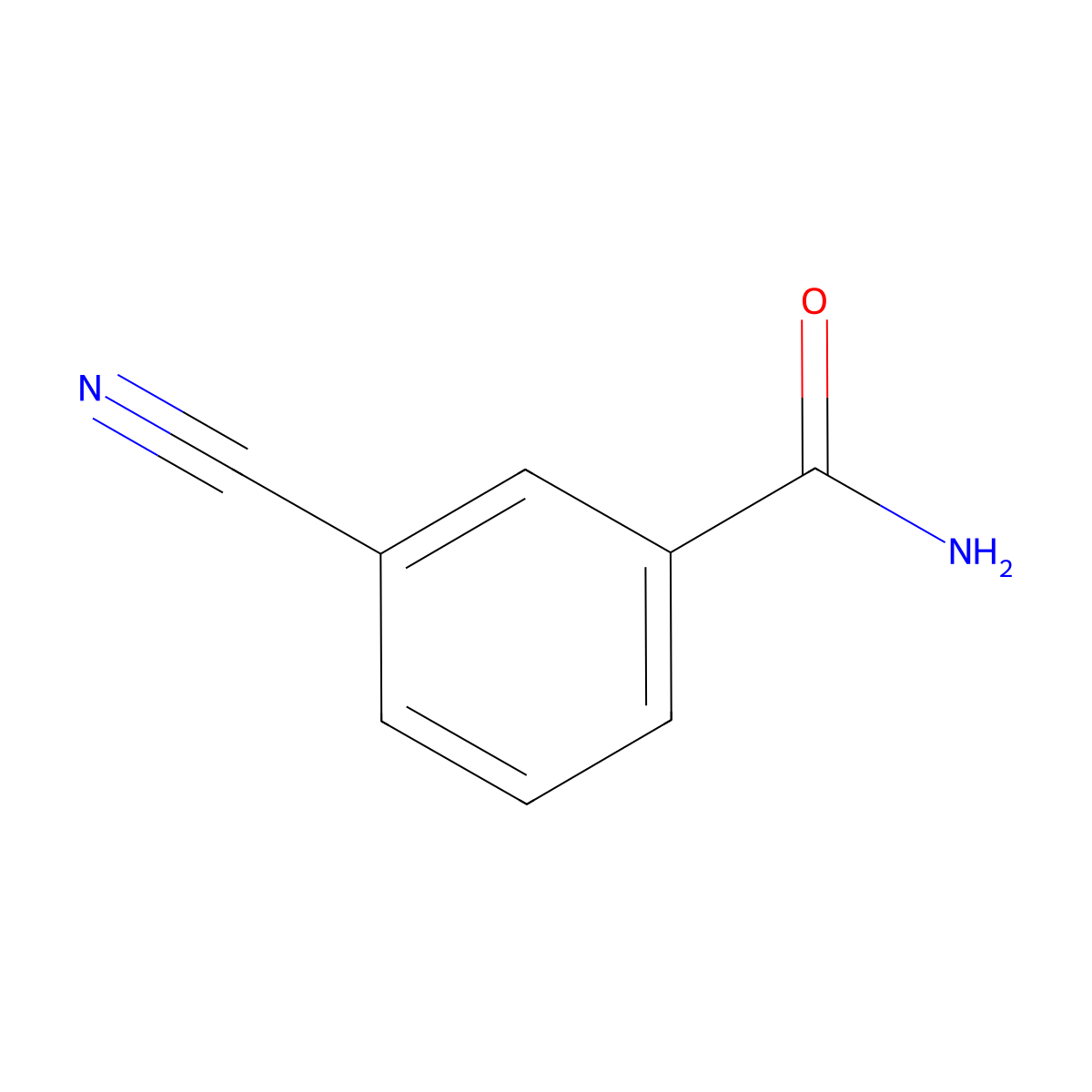 3-Cyanobenzamide molecular structure, CAS 3441-01-8