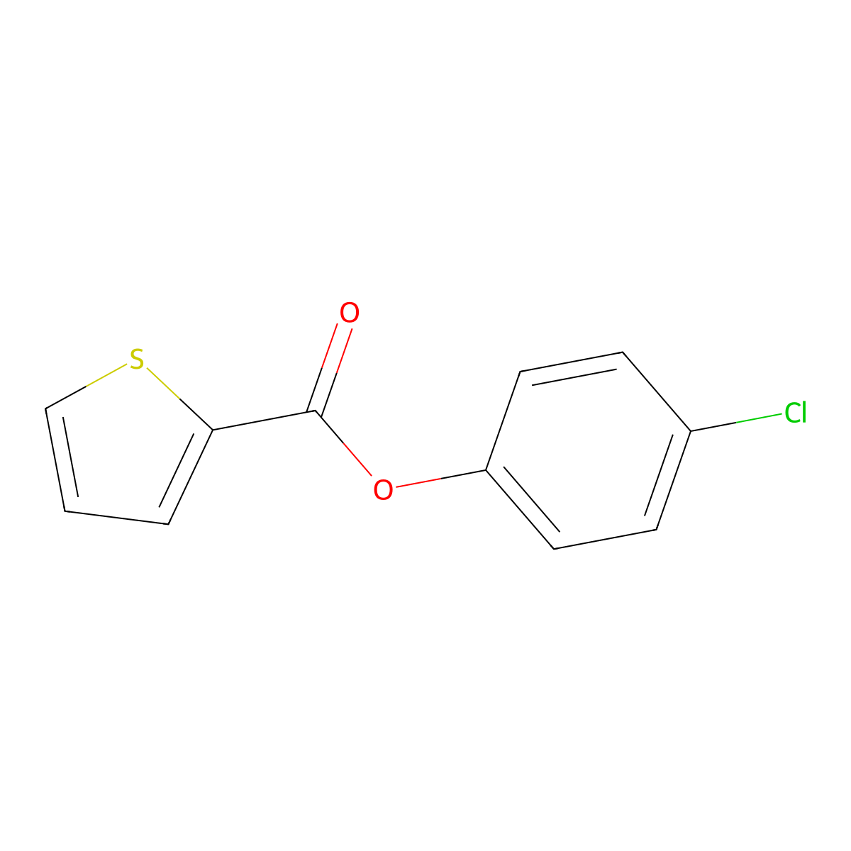 2-Thiophenecarboxylic acid, 4-chlorophenyl ester molecular structure, CAS 3441-41-6