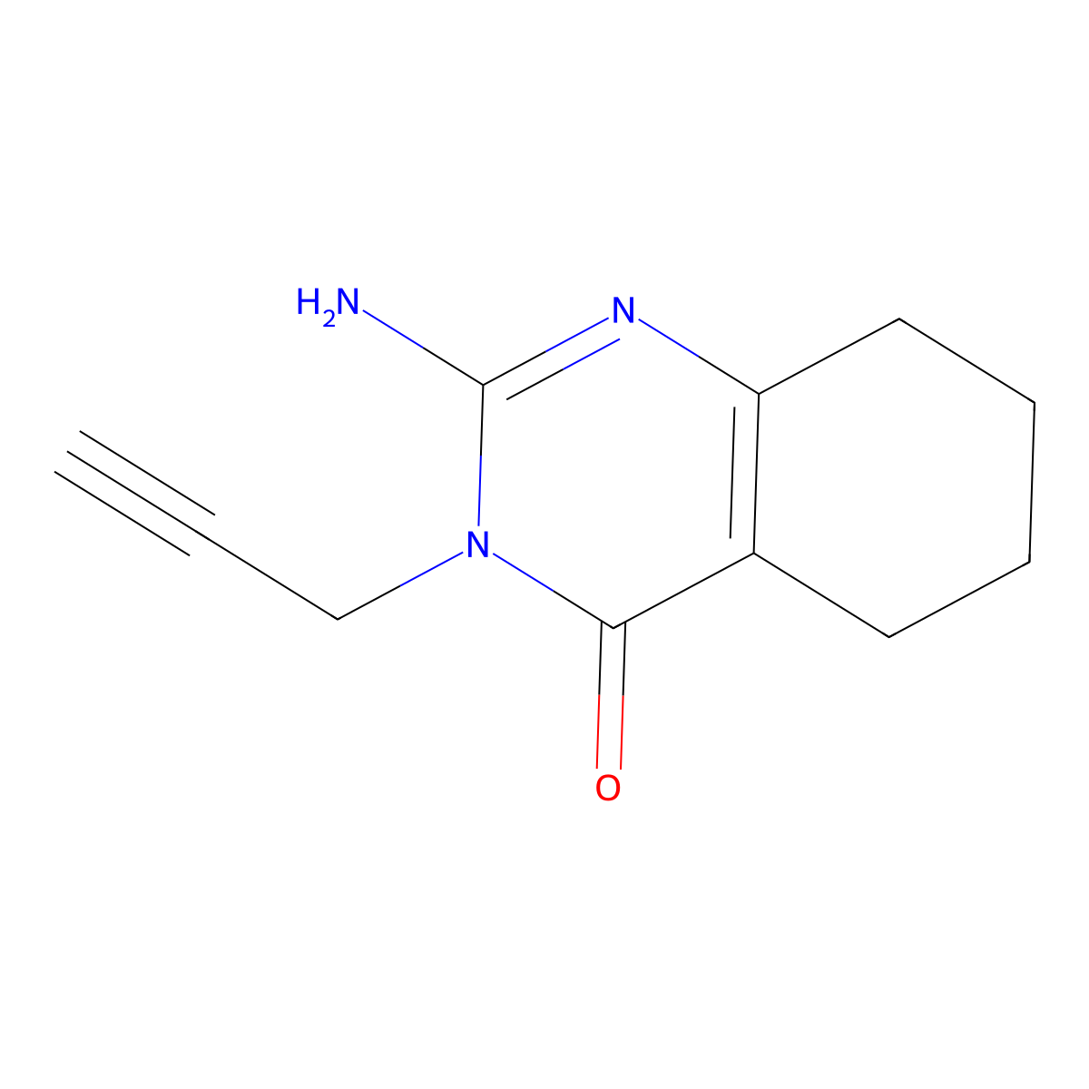 2-Amino-3-(prop-2-yn-1-yl)-5,6,7,8-tetrahydroquinazolin-4(3H)-one molecular structure, CAS 3441-94-9