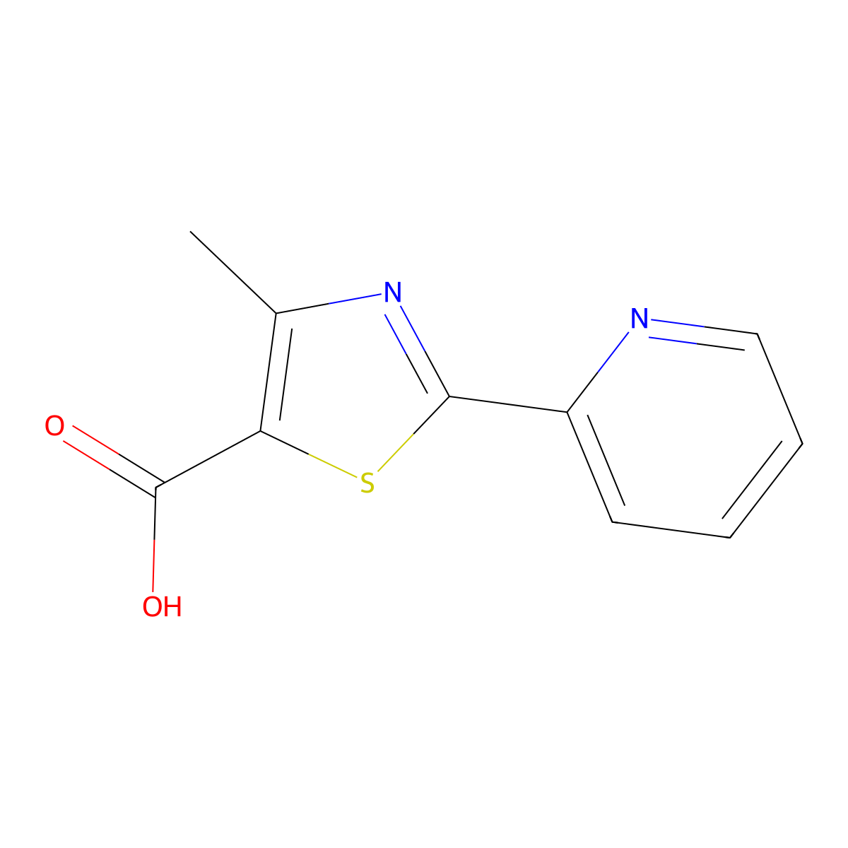 2-(2-Pyridyl)-4-methylthiazole-5-carboxylic acid molecular structure, CAS 34418-48-9