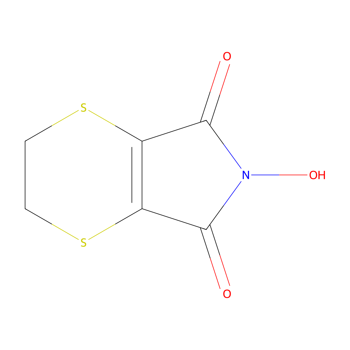 p-Dithiin-2,3-dicarboximide, 5,6-dihydro-N-hydroxy- molecular structure, CAS 34419-10-8
