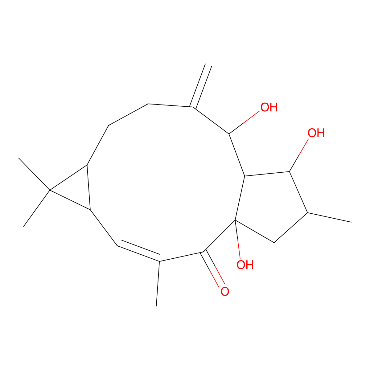 1,11,13-Trihydroxy-3,6,6,14-tetramethyl-10-methylidenetricyclo[10.3.0.05,7]pentadec-3-en-2-one molecular structure, CAS 34420-19-4