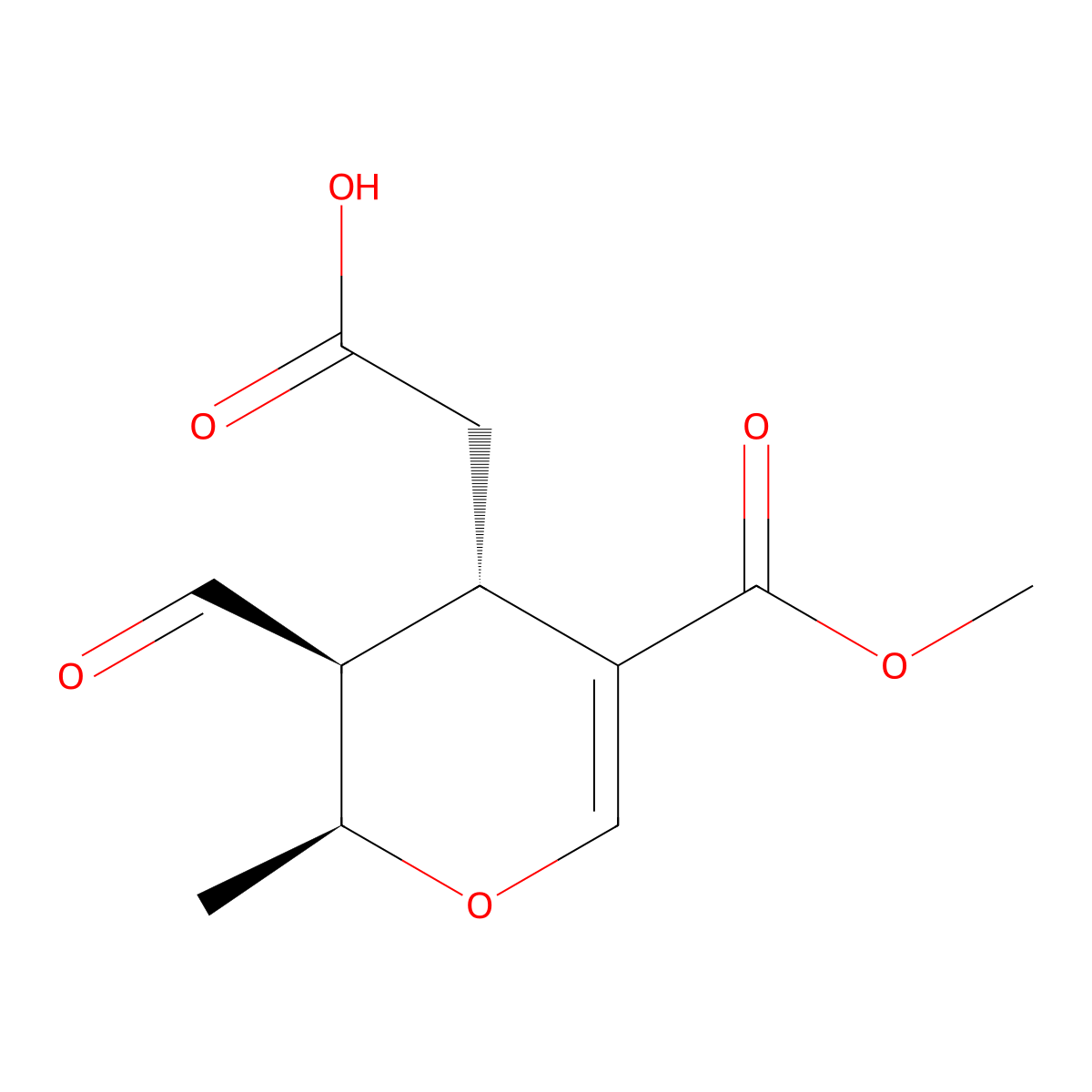 Elenolic acid molecular structure, CAS 34422-12-3
