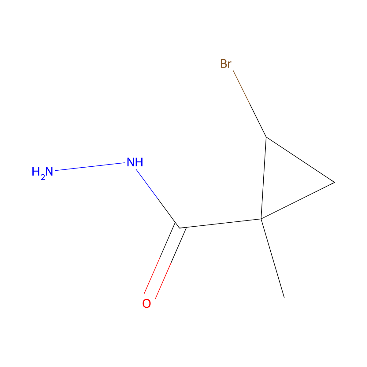 2-Bromo-1-methylcyclopropane-1-carbohydrazide molecular structure, CAS 344243-15-8