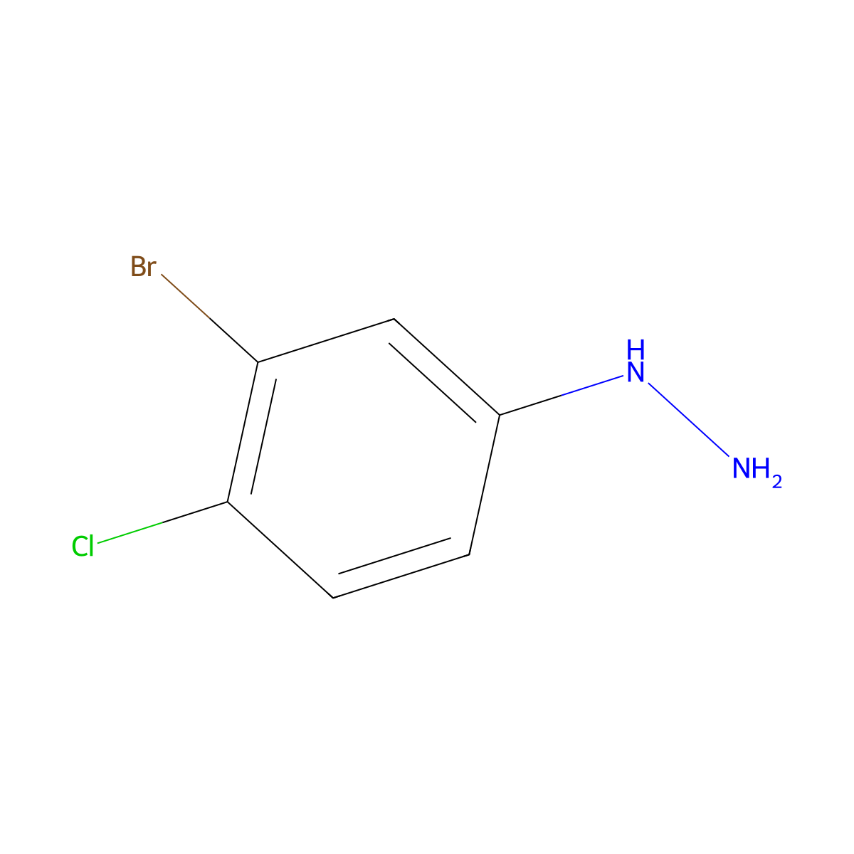 (3-Bromo-4-chlorophenyl)hydrazine molecular structure, CAS 344248-15-3