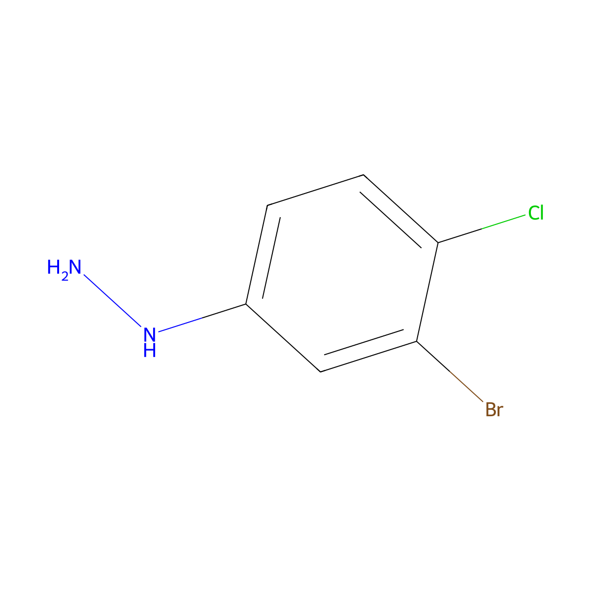 (3-Bromo-4-chlorophenyl)hydrazine molecular structure, CAS 344248-15-3