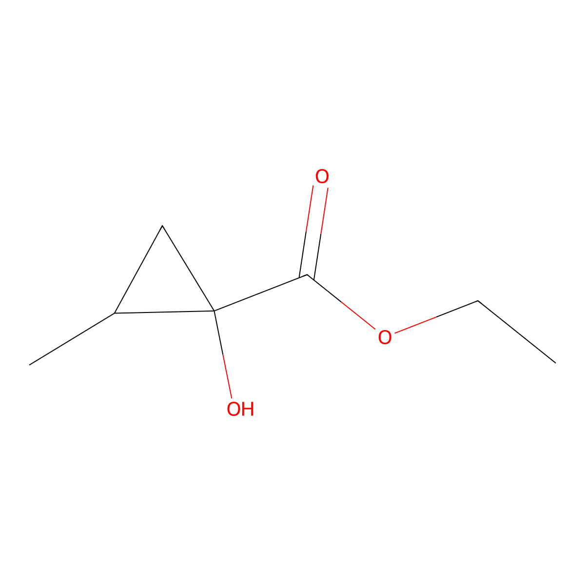 Ethyl 1-hydroxy-2-methylcyclopropane-1-carboxylate molecular structure, CAS 344248-71-1