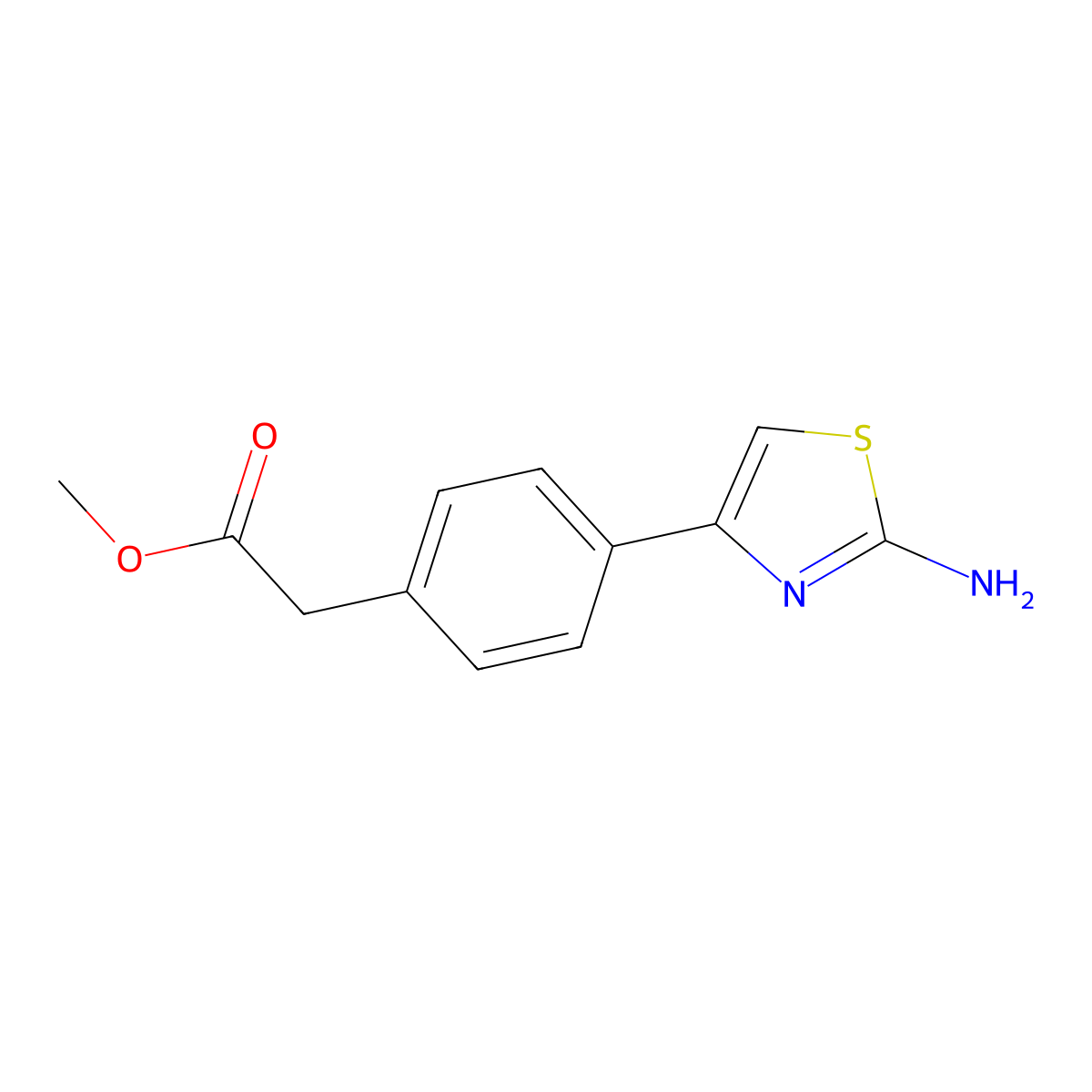 Methyl 2-[4-(2-amino-1,3-thiazol-4-yl)phenyl]acetate molecular structure, CAS 344249-06-5