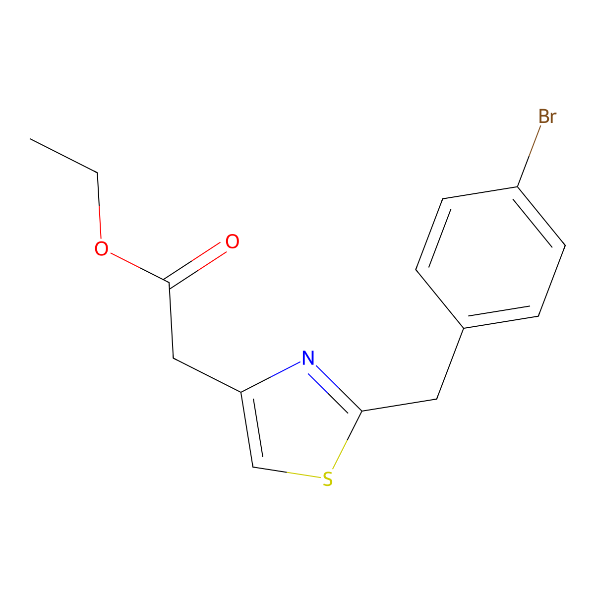 Ethyl 2-(2-(4-bromobenzyl)thiazol-4-yl)acetate molecular structure, CAS 344255-80-7