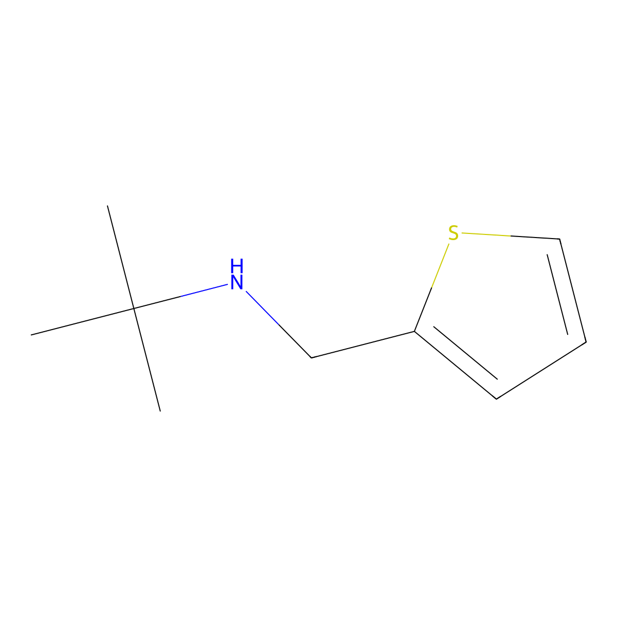 2-methyl-N-(thiophen-2-ylmethyl)propan-2-amine molecular structure, CAS 344257-87-0