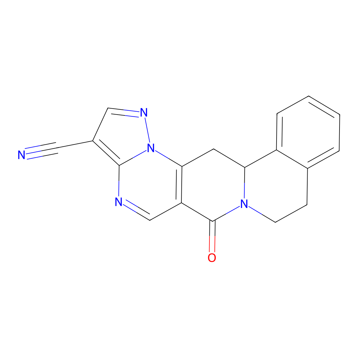 6-oxo-8,9,13b,14-tetrahydro-6H-pyrazolo[5'',1'':2',3']pyrimido[4',5':4,5]pyrido[2,1-a]isoquinoline-3-carbonitrile molecular structure, CAS 344262-46-0