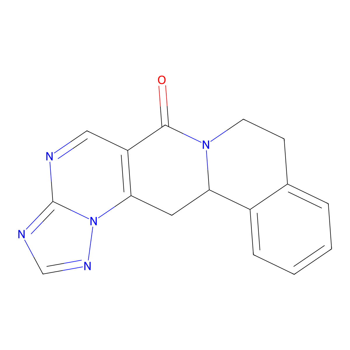 8,9,13b,14-tetrahydro-6H-[1,2,4]triazolo[5'',1'':2',3']pyrimido[4',5':4,5]pyrido[2,1-a]isoquinolin-6-one molecular structure, CAS 344262-61-9