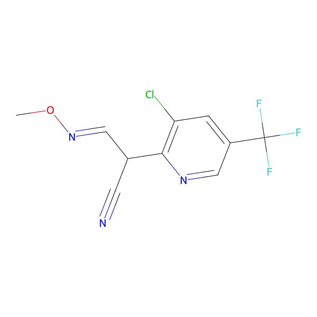 2-[3-Chloro-5-(trifluoromethyl)-2-pyridinyl]-3-(methoxyimino)propanenitrile molecular structure, CAS 344263-44-1
