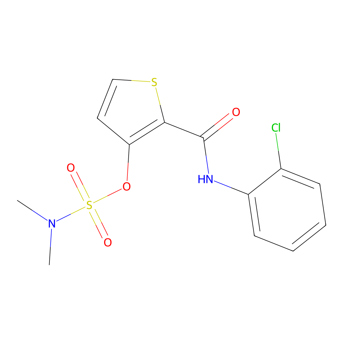 2-[(2-chloroanilino)carbonyl]-3-thienyl-N,N-dimethylsulfamate molecular structure, CAS 344263-67-8