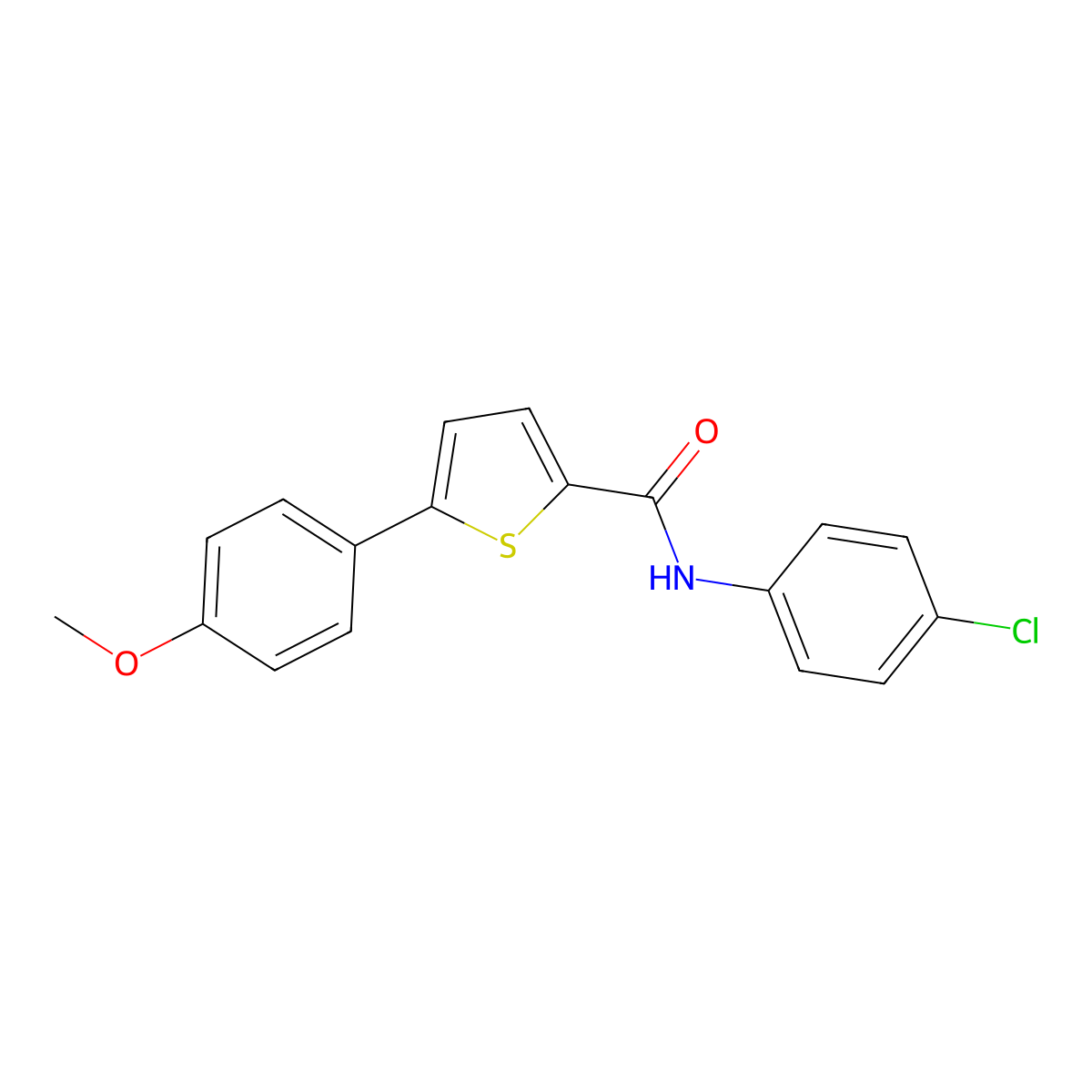 N-(4-chlorophenyl)-5-(4-methoxyphenyl)thiophene-2-carboxamide molecular structure, CAS 344263-75-8