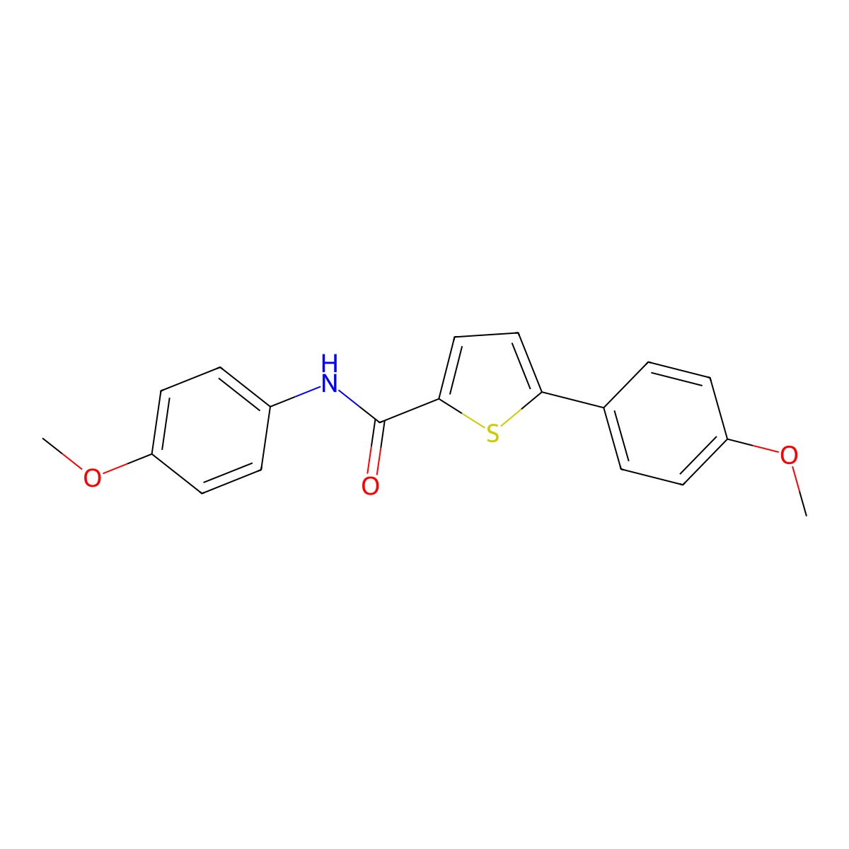 N,5-bis(4-methoxyphenyl)-2-thiophenecarboxamide molecular structure, CAS 344263-82-7