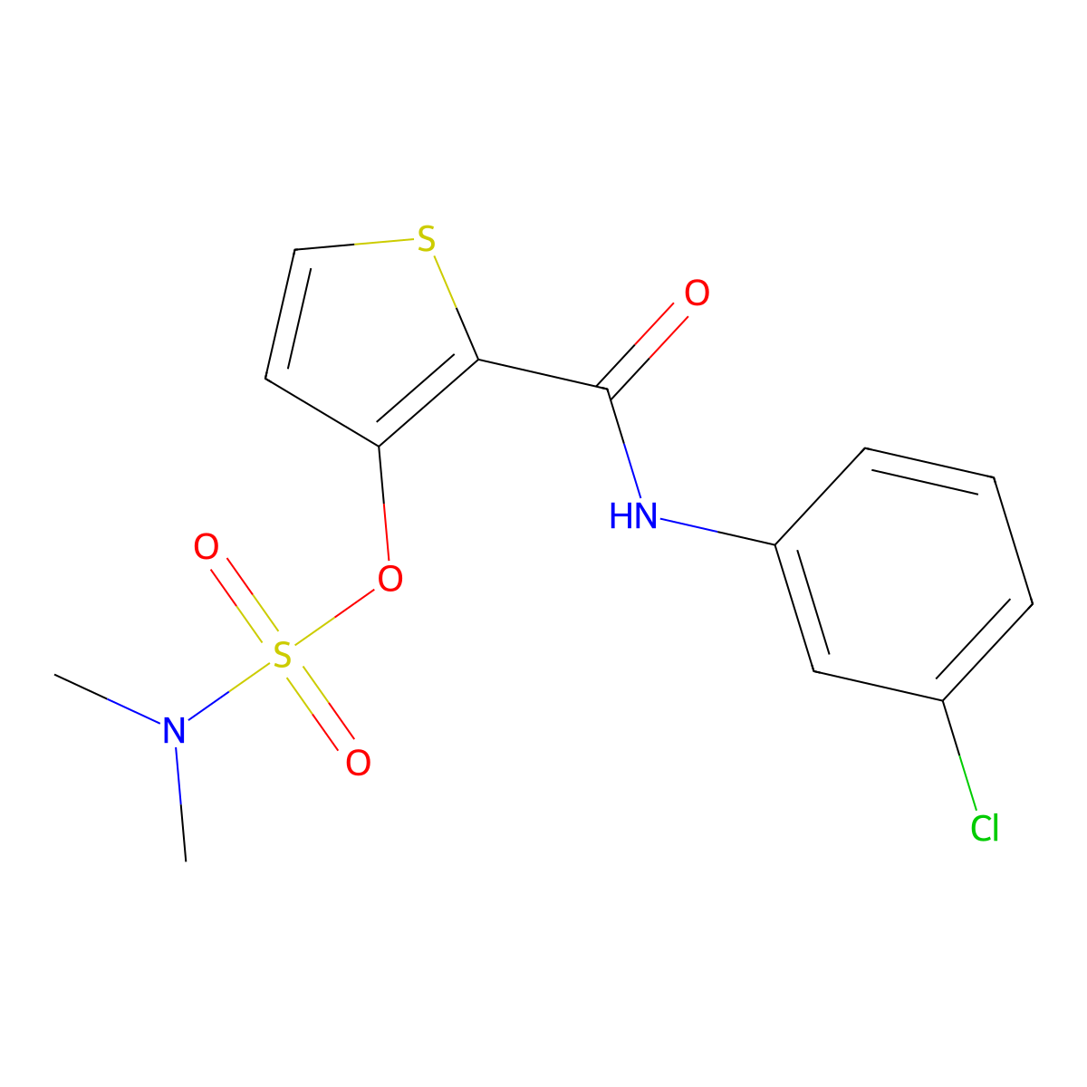 2-[(3-chloroanilino)carbonyl]-3-thienyl-N,N-dimethylsulfamate molecular structure, CAS 344264-04-6