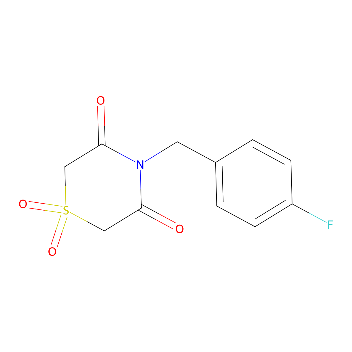 4-(4-Fluorobenzyl)-1lambda6,4-thiazinane-1,1,3,5-tetraone molecular structure, CAS 344264-17-1