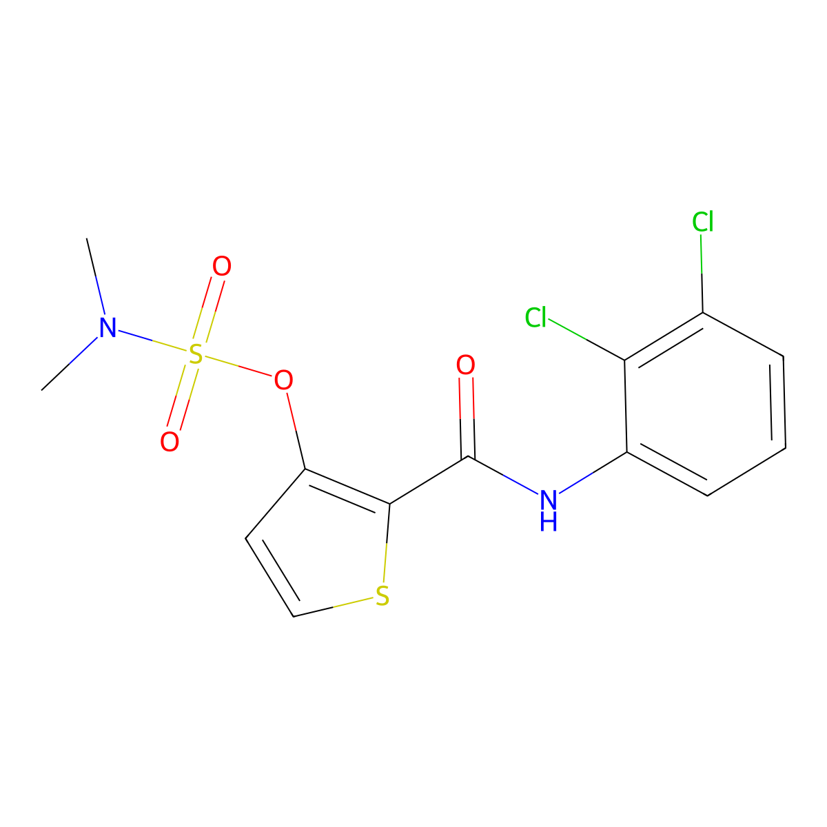 2-[(2,3-dichloroanilino)carbonyl]-3-thienyl-N,N-dimethylsulfamate molecular structure, CAS 344264-37-5