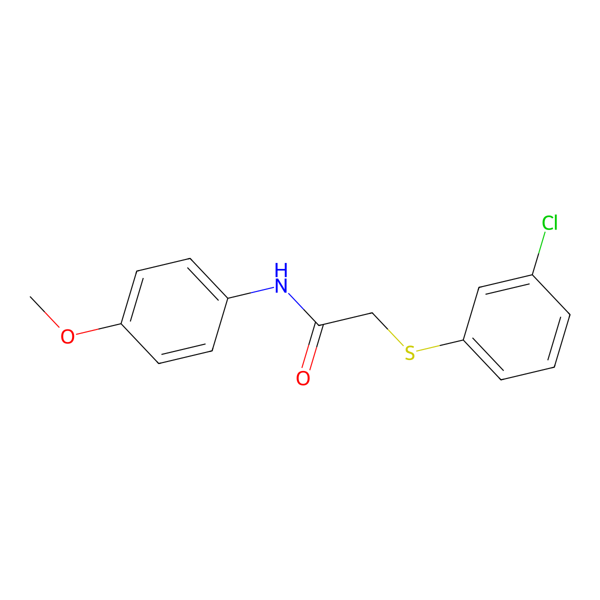 2-[(3-chlorophenyl)sulfanyl]-N-(4-methoxyphenyl)acetamide molecular structure, CAS 344264-51-3