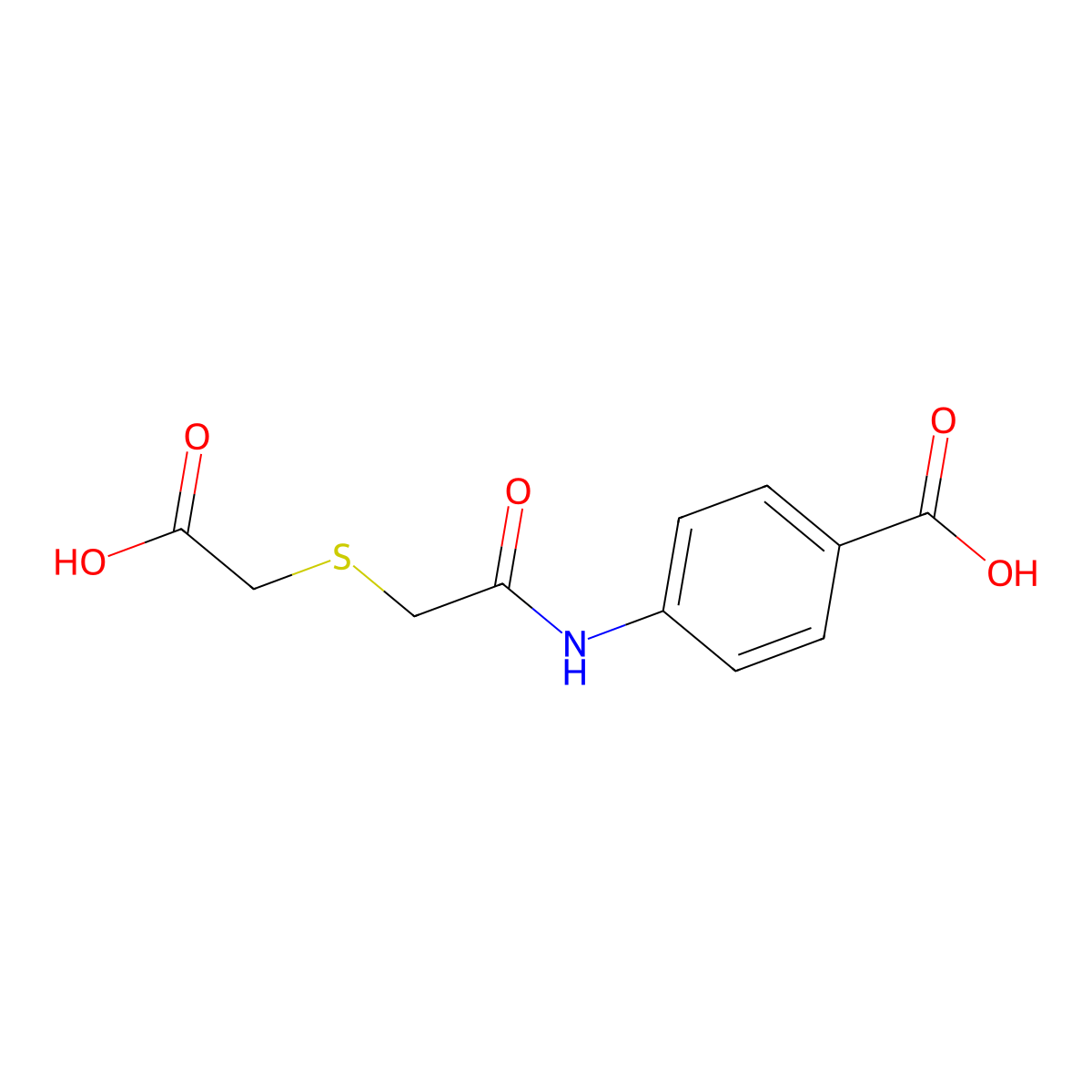 4-({2-[(Carboxymethyl)sulfanyl]acetyl}amino)benzenecarboxylic acid molecular structure, CAS 344264-58-0