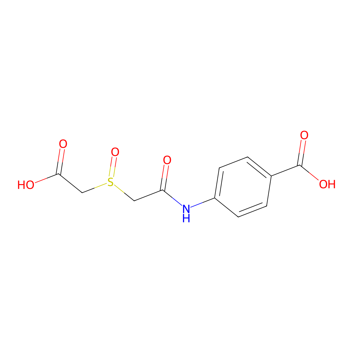 4-({2-[(Carboxymethyl)sulfinyl]acetyl}amino)benzenecarboxylic acid molecular structure, CAS 344264-65-9