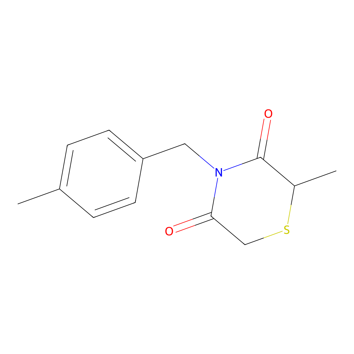 2-Methyl-4-(4-methylbenzyl)-3,5-thiomorpholinedione molecular structure, CAS 344264-73-9