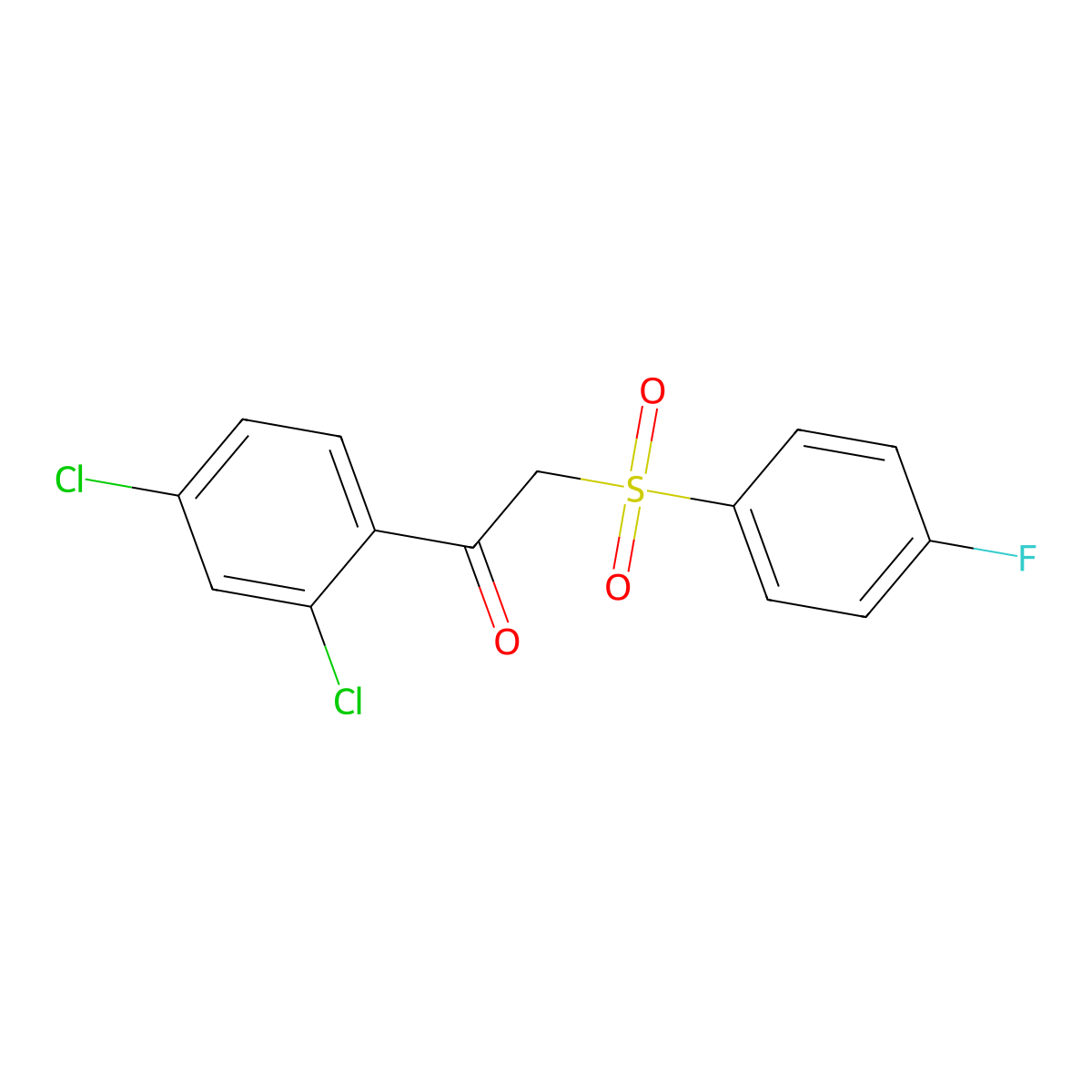 1-(2,4-Dichlorophenyl)-2-[(4-fluorophenyl)sulfonyl]-1-ethanone molecular structure, CAS 344265-00-5