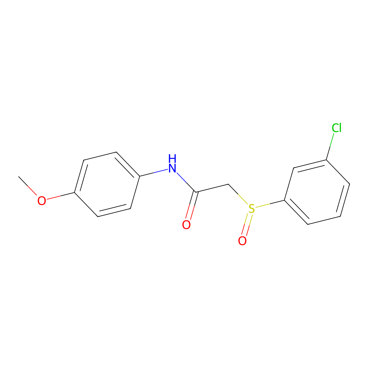 2-[(3-chlorophenyl)sulfinyl]-N-(4-methoxyphenyl)acetamide molecular structure, CAS 344265-13-0