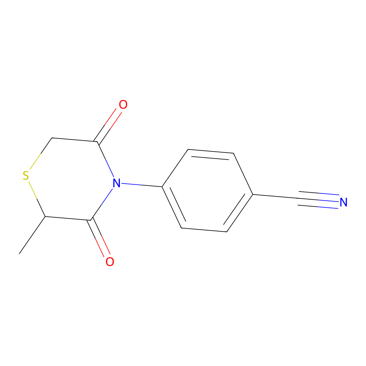 4-(2-Methyl-3,5-dioxothiomorpholin-4-yl)benzonitrile molecular structure, CAS 344265-45-8