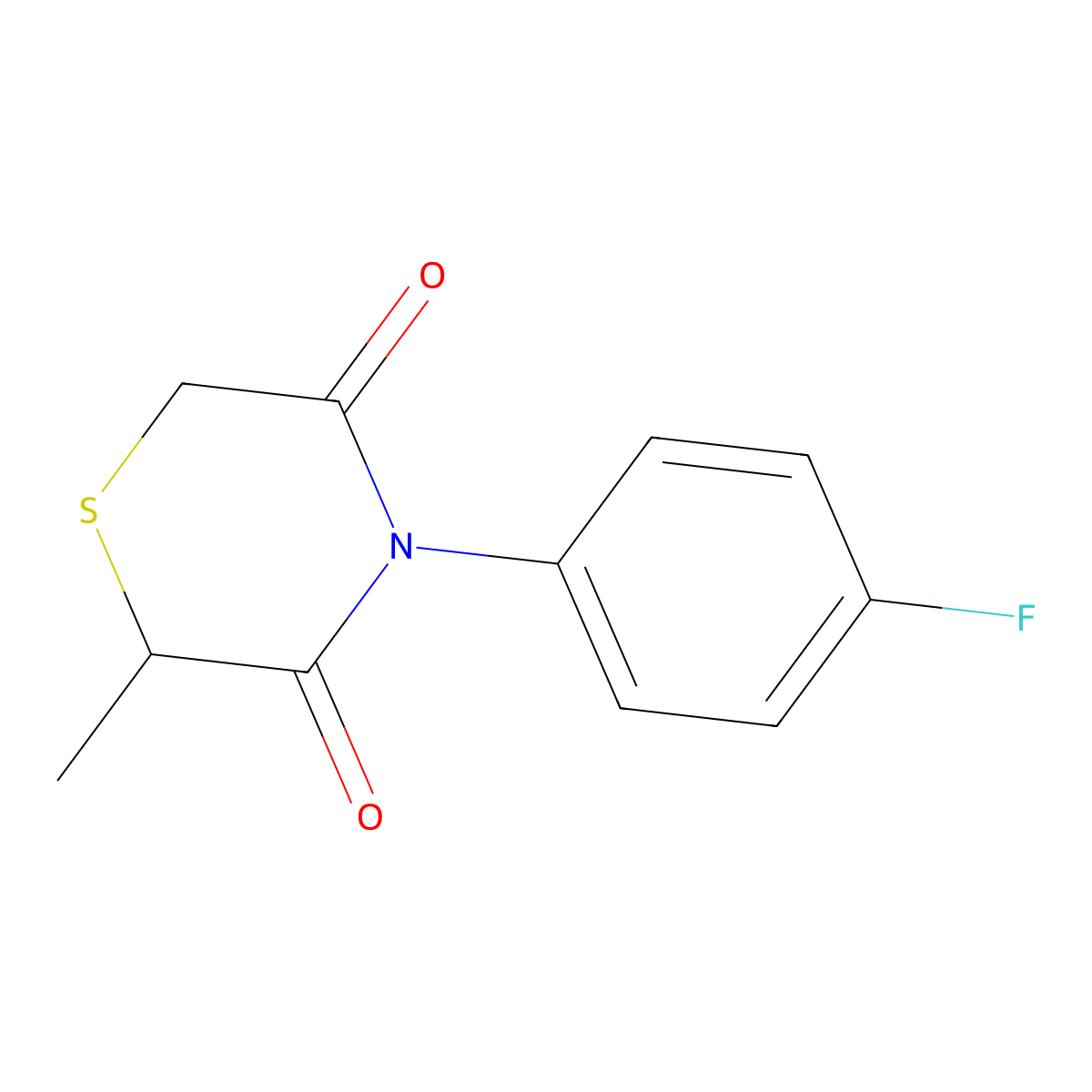 4-(4-Fluorophenyl)-2-methylthiomorpholine-3,5-dione molecular structure, CAS 344266-02-0
