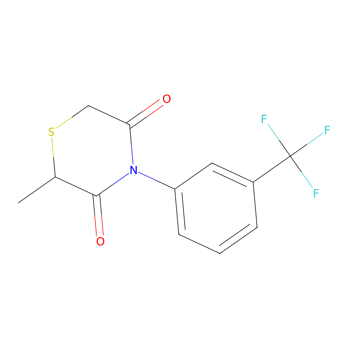 2-Methyl-4-[3-(trifluoromethyl)phenyl]-3,5-thiomorpholinedione molecular structure, CAS 344266-26-8