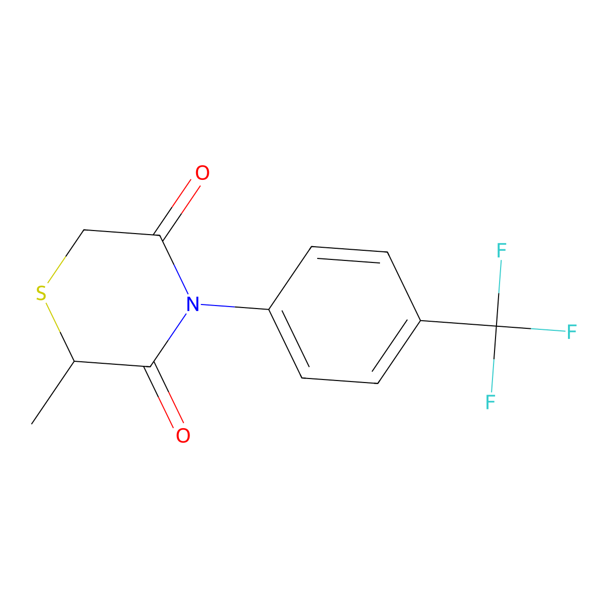2-Methyl-4-[4-(trifluoromethyl)phenyl]thiomorpholine-3,5-dione molecular structure, CAS 344266-32-6