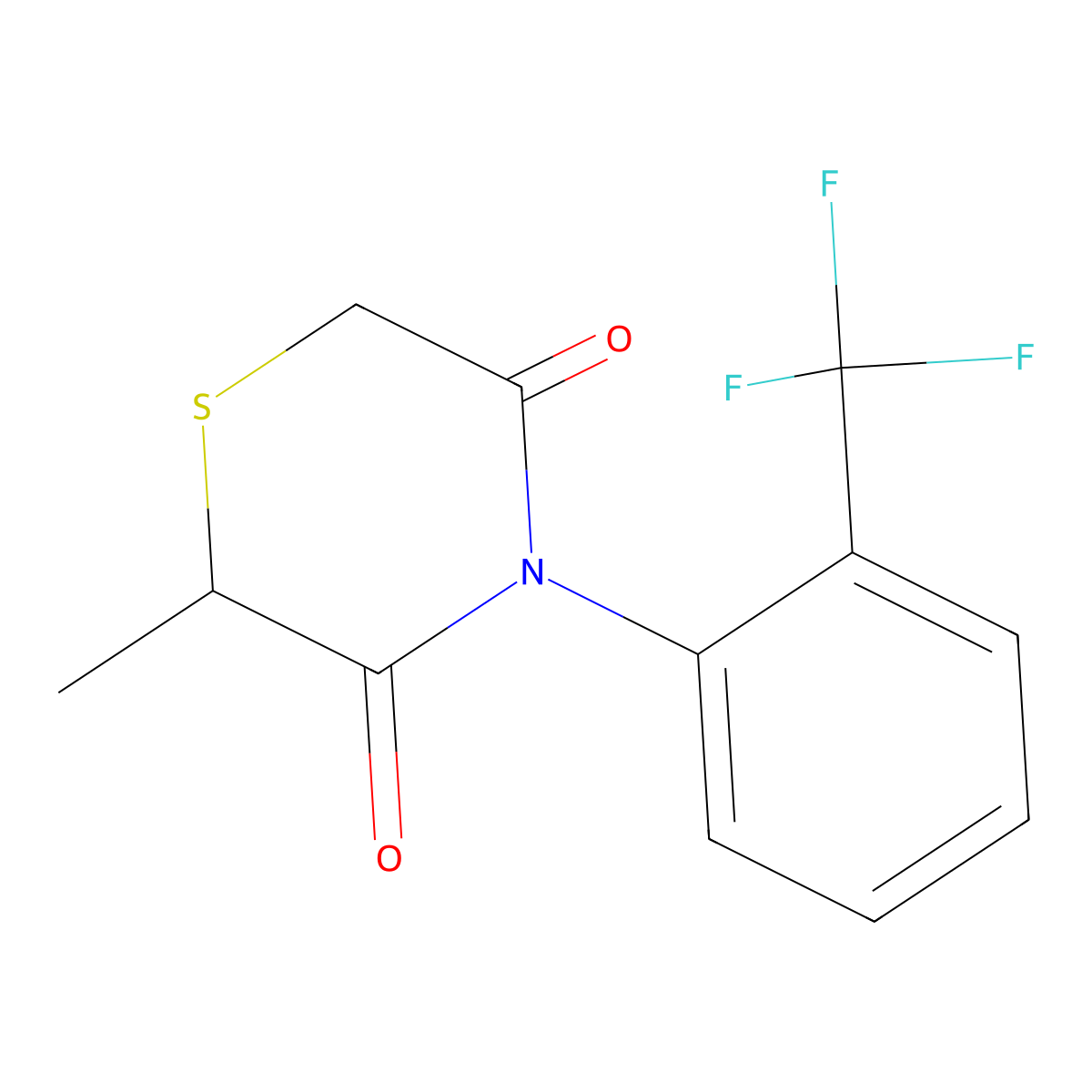 2-Methyl-4-[2-(trifluoromethyl)phenyl]thiomorpholine-3,5-dione molecular structure, CAS 344266-46-2