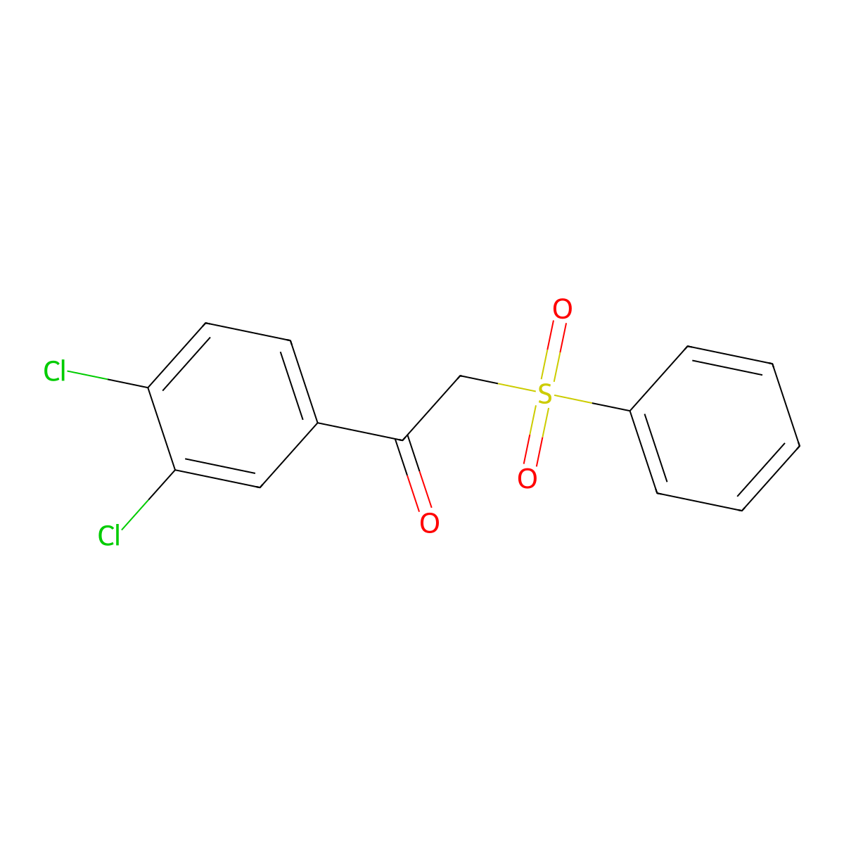 1-(3,4-Dichlorophenyl)-2-(phenylsulfonyl)-1-ethanone molecular structure, CAS 344266-52-0