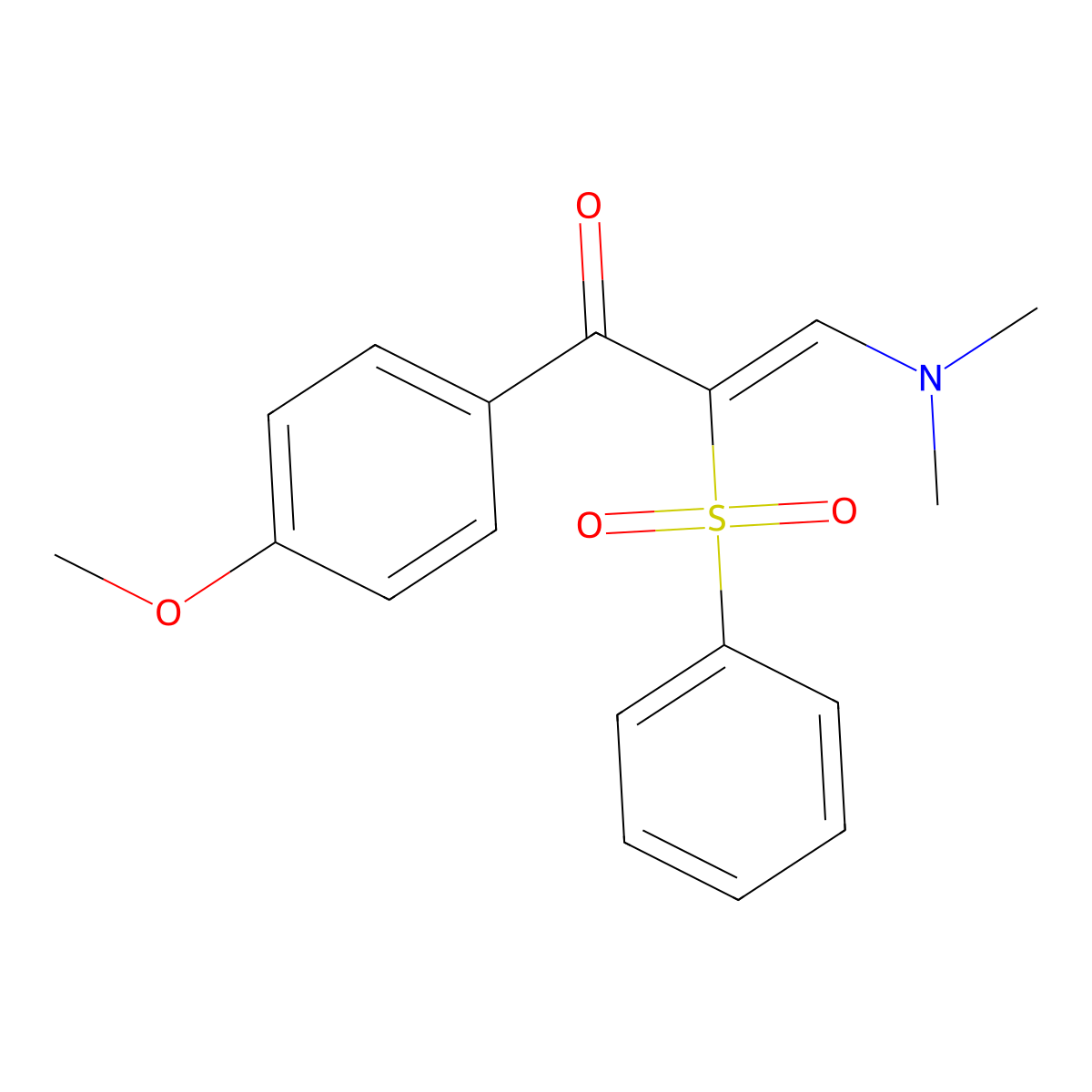 3-(Dimethylamino)-1-(4-methoxyphenyl)-2-(phenylsulfonyl)-2-propen-1-one molecular structure, CAS 344266-67-7
