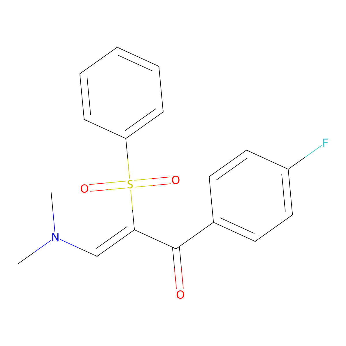 3-(Dimethylamino)-1-(4-fluorophenyl)-2-(phenylsulfonyl)-2-propen-1-one molecular structure, CAS 344266-75-7