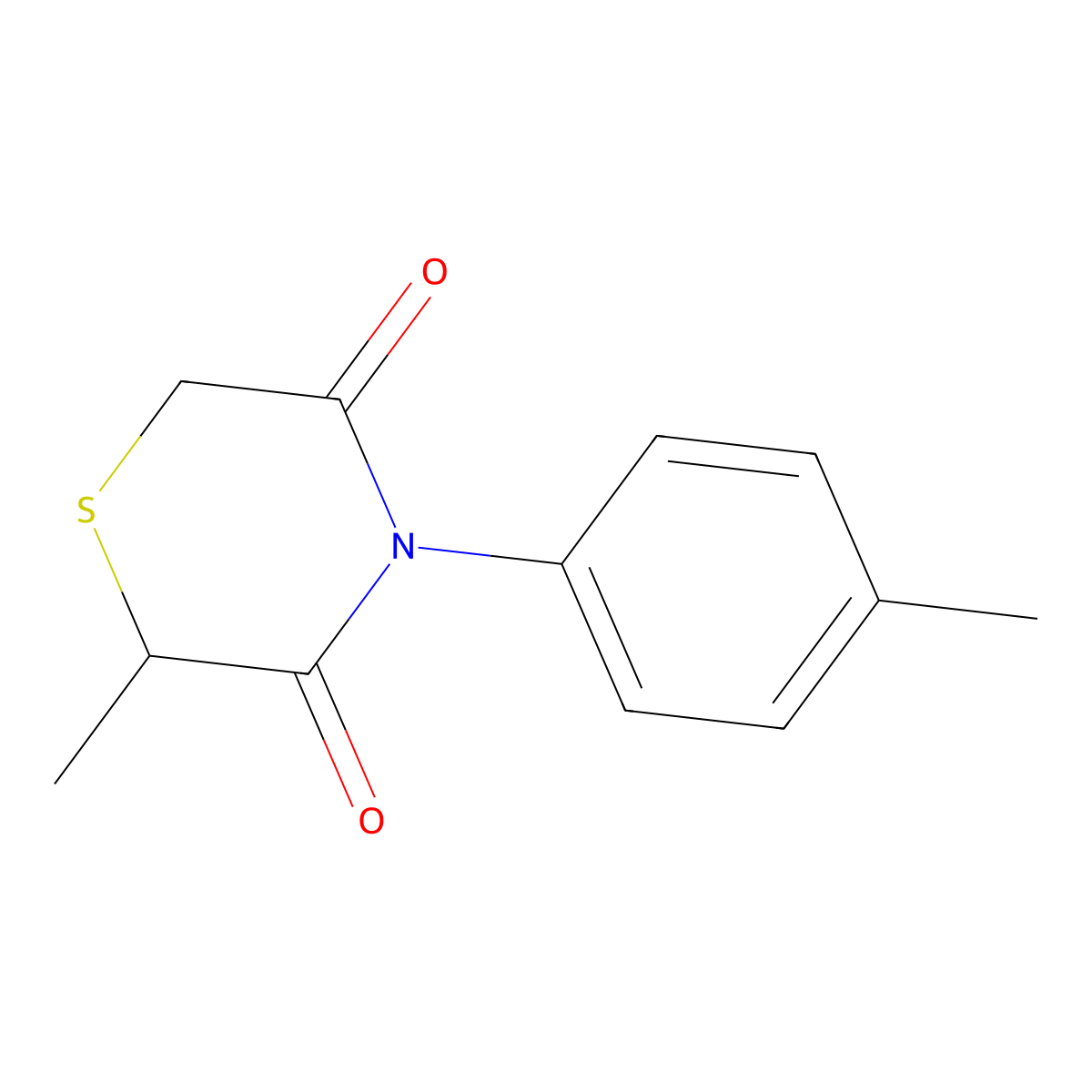 2-Methyl-4-(4-methylphenyl)-3,5-thiomorpholinedione molecular structure, CAS 344266-83-7