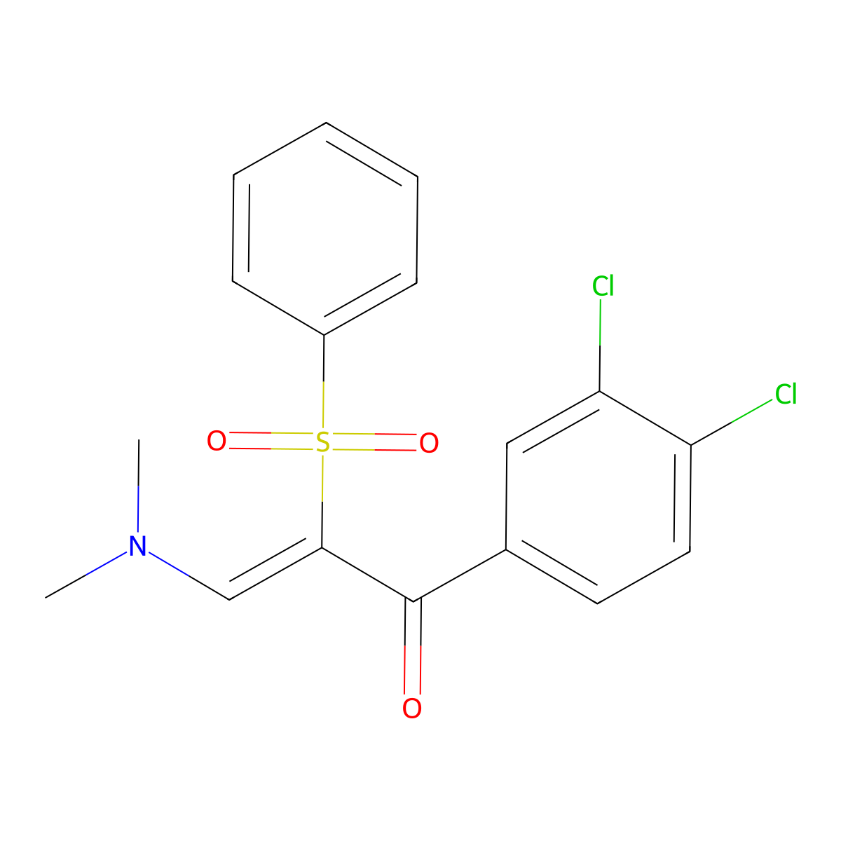 1-(3,4-Dichlorophenyl)-3-(dimethylamino)-2-(phenylsulfonyl)-2-propen-1-one molecular structure, CAS 344266-98-4