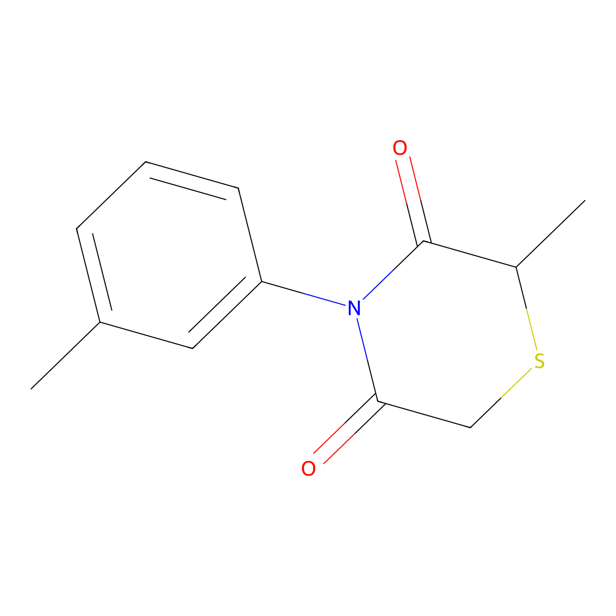 2-Methyl-4-(3-methylphenyl)thiomorpholine-3,5-dione molecular structure, CAS 344267-13-6